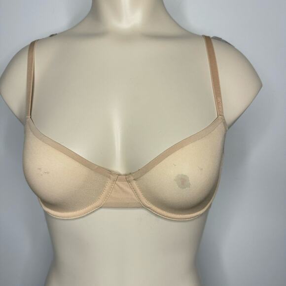 Aerie Women's Size 32C Balconette Unlined Underwire Bra Nude Mesh Adjustable NWT - Picture 3 of 7